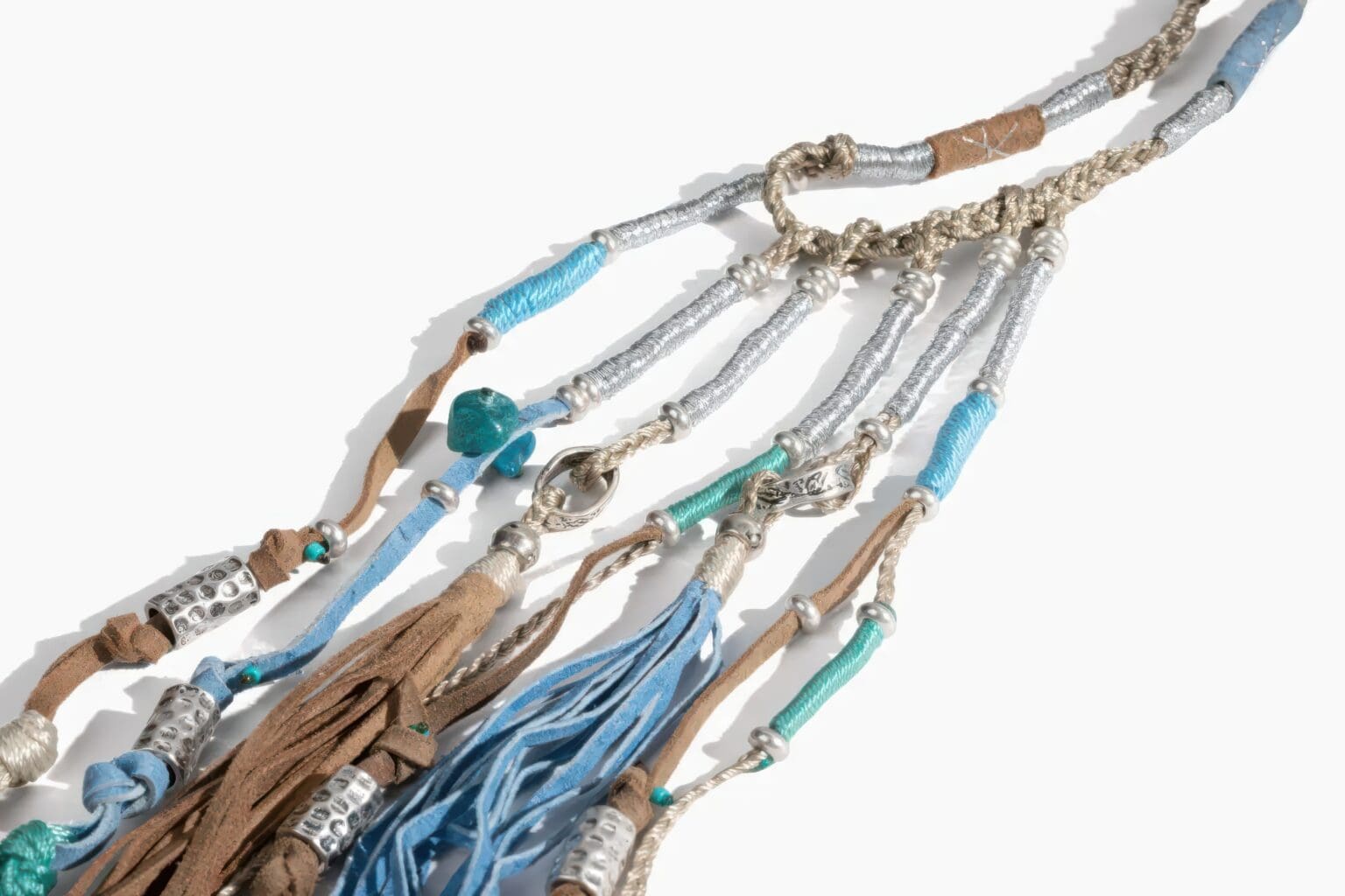 A close up of the beads on a necklace